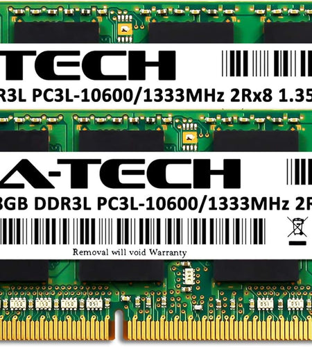 RAM 16GB Kit (2X8Gb) DDR3/DDR3L 1333 Mhz PC3L-10600 (PC3-10600) SODIMM - Laptop & All-In-One Computer Memory - CL9 2Rx8 1.35V 204-Pin SO-DIMM Non-Ecc Unbuffered Upgrade Modules