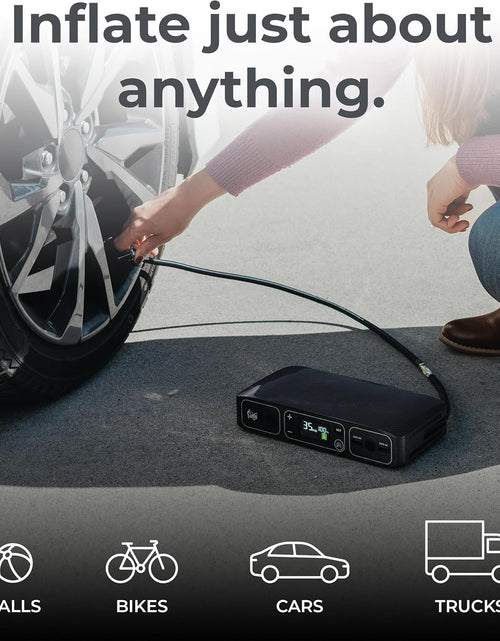 Load image into Gallery viewer, Bolt Air 58830 Mwh Portable Emergency Power Kit with Tire Pump, 4 Interchangeable Air Nozzles, Extra Accessory Kit, Car Jump Starter, and Car Charger - Black Graphite
