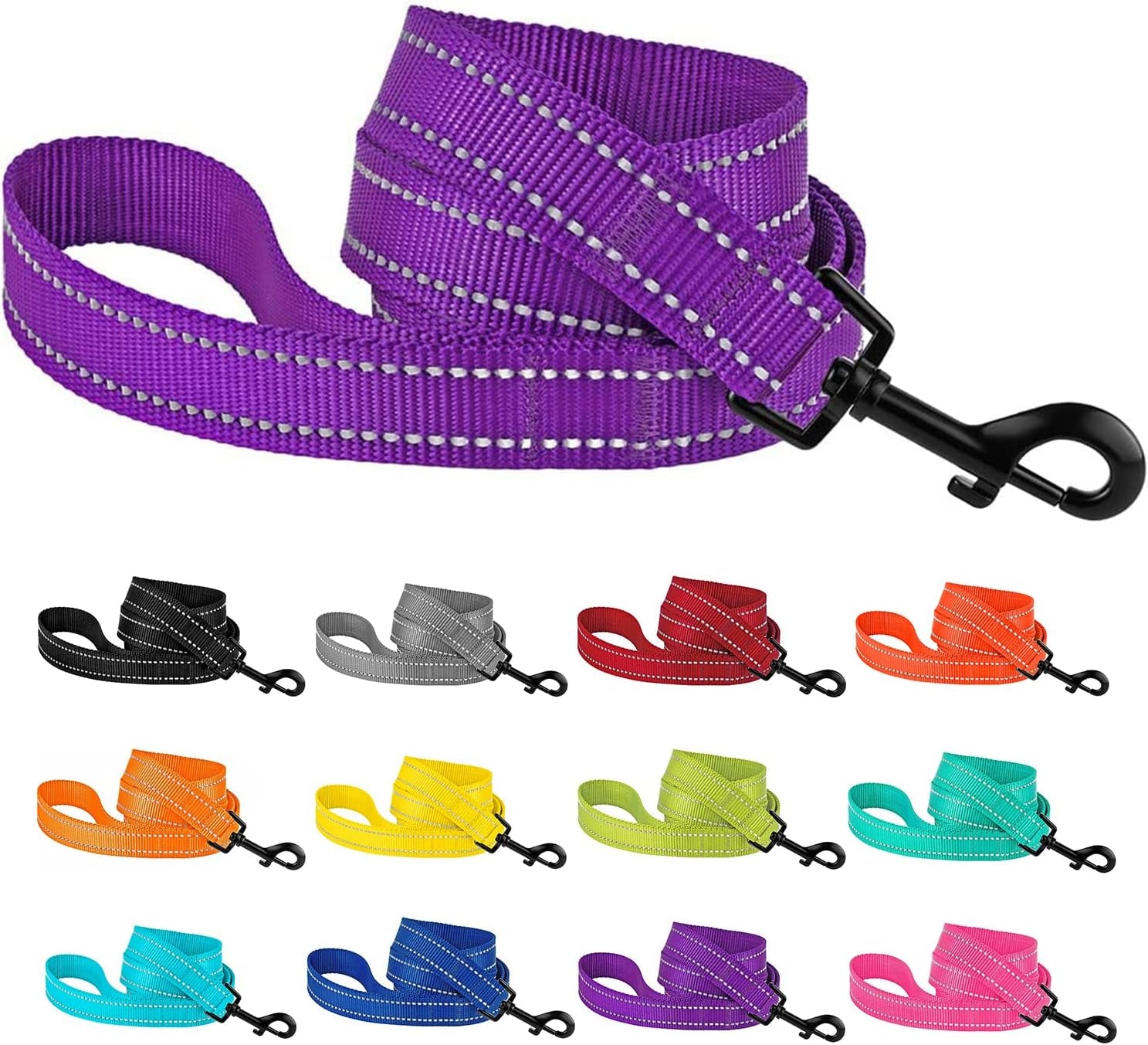 Nylon Dog Leash 5Ft for Daily Outdoor Walking Running Training Heavy Duty Reflective Pet Leashes for Large, Medium & Small Dogs