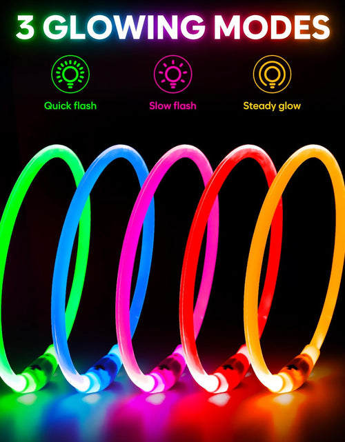 Load image into Gallery viewer, Light up Dog Collars - TPU Rechargeable LED Dog Collar, Glowing Puppy Collar, Flashing Dog Collar Lights for Night Walking (Orange)
