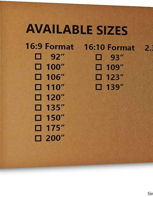 Load image into Gallery viewer, STR Series 6 Piece Home Theater Fixed Frame 4K / 8K Ultra HD, HDTV, HDR &amp; Active 3D Movie Projection Screen, 16:9 Format, 150" Diagonal, White Material STR-169150
