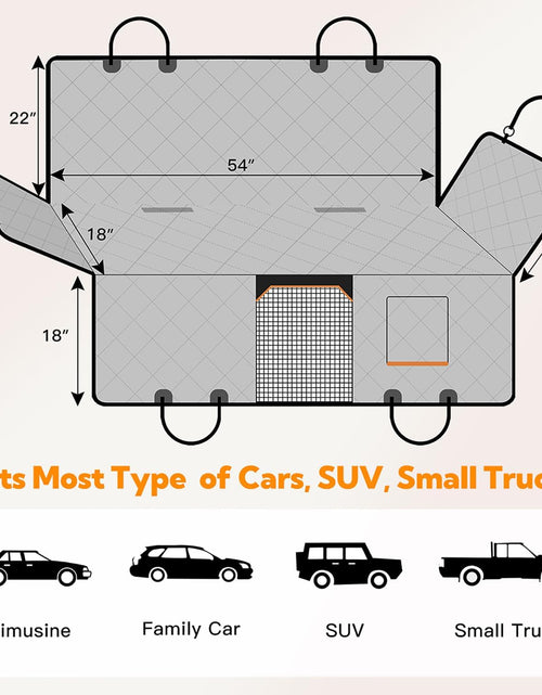 Load image into Gallery viewer, Dog Car Seat Cover for Back Seat,600D Heavy Duty Dog Hammock for Car with Side Flap,100% Waterproof Pet Backseat Cover, Anti-Scratch Nonslip Pet Seat Protector for Cars Trucks and SUV
