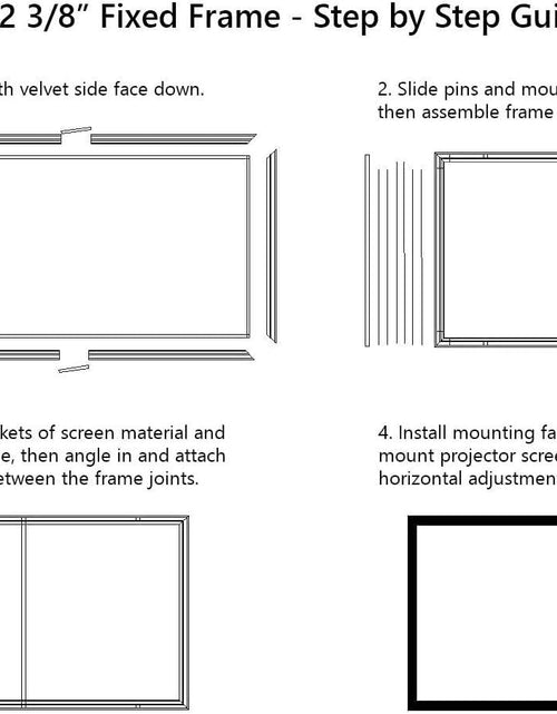 Load image into Gallery viewer, STR Series 6 Piece Home Theater Fixed Frame 4K / 8K Ultra HD, HDTV, HDR &amp; Active 3D Movie Projection Screen, 16:9 Format, 150" Diagonal, White Material STR-169150
