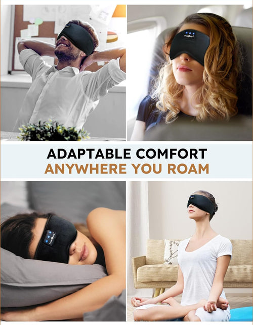 Load image into Gallery viewer, Sleep Headphones Bluetooth Headband Sleeping Headphones Eye Mask for Women Men Unisex, Wireless Music Mask Built-In Speakers Microphone Adjustable Strap for Side Sleepers Travel Office

