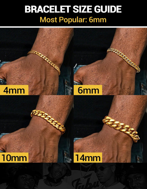 Load image into Gallery viewer, Gold Plated Bracelet for Men Chunky Cuban Bracelet 10MM 7.5 Inch Chain Bracelet Stainless Steel Gift for Him
