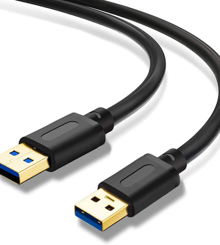 USB 3.0 a to a Male Cable 6Ft,Usb to USB Cable USB Male to Male Cable USB Cord with Gold-Plated Connector for Hard Drive Enclosures, DVD Player, Laptop Cooler (6Ft/1.8M)