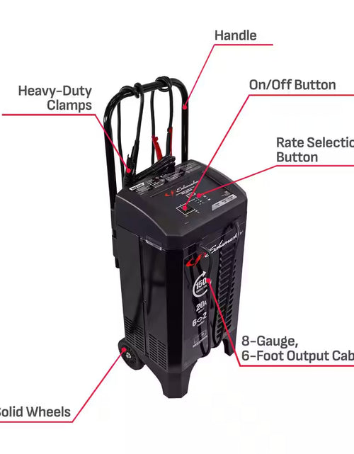 Load image into Gallery viewer, Automotive 12 Volt 150 Amp Fully Automatic Wheeled Battery Charger and Engine Starter with 20 Amp Boost
