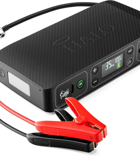 Bolt Air 58830 Mwh Portable Emergency Power Kit with Tire Pump, 4 Interchangeable Air Nozzles, Extra Accessory Kit, Car Jump Starter, and Car Charger - Black Graphite