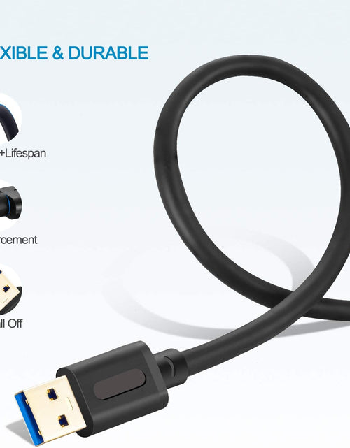 Load image into Gallery viewer, USB 3.0 a to a Male Cable 6Ft,Usb to USB Cable USB Male to Male Cable USB Cord with Gold-Plated Connector for Hard Drive Enclosures, DVD Player, Laptop Cooler (6Ft/1.8M)
