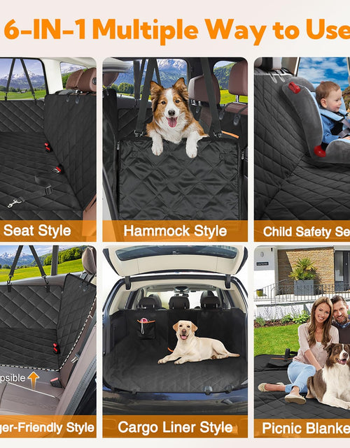 Load image into Gallery viewer, Dog Car Seat Cover for Back Seat,600D Heavy Duty Dog Hammock for Car with Side Flap,100% Waterproof Pet Backseat Cover, Anti-Scratch Nonslip Pet Seat Protector for Cars Trucks and SUV
