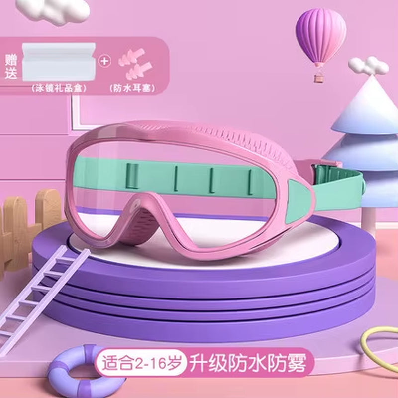 AquaChamp Kids Swim Set – Waterproof Anti-Fog Swimming Goggles & Cap with Protective Case