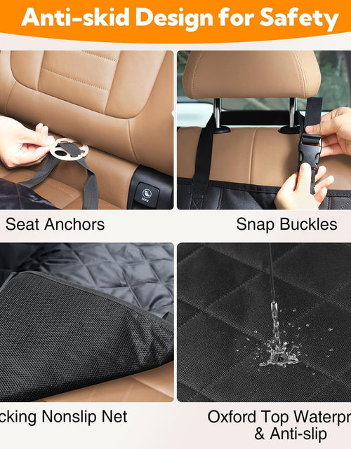 Load image into Gallery viewer, Dog Car Seat Cover for Back Seat,600D Heavy Duty Dog Hammock for Car with Side Flap,100% Waterproof Pet Backseat Cover, Anti-Scratch Nonslip Pet Seat Protector for Cars Trucks and SUV
