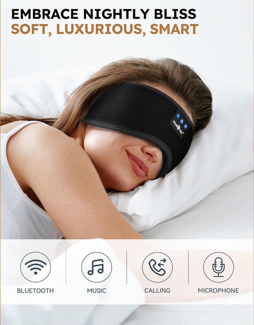 Load image into Gallery viewer, Sleep Headphones Bluetooth Headband Sleeping Headphones Eye Mask for Women Men Unisex, Wireless Music Mask Built-In Speakers Microphone Adjustable Strap for Side Sleepers Travel Office
