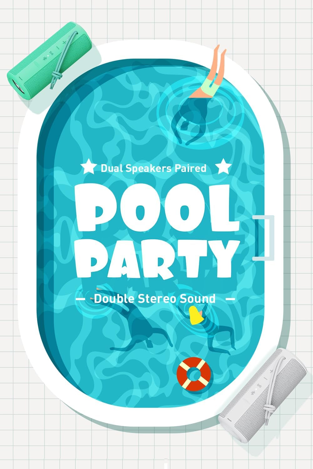 Outdoor Waterproof Portable Bluetooth Speaker Wireless - Green