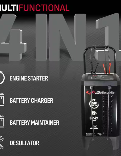 Load image into Gallery viewer, Automotive 12 Volt 150 Amp Fully Automatic Wheeled Battery Charger and Engine Starter with 20 Amp Boost
